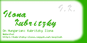 ilona kubritzky business card